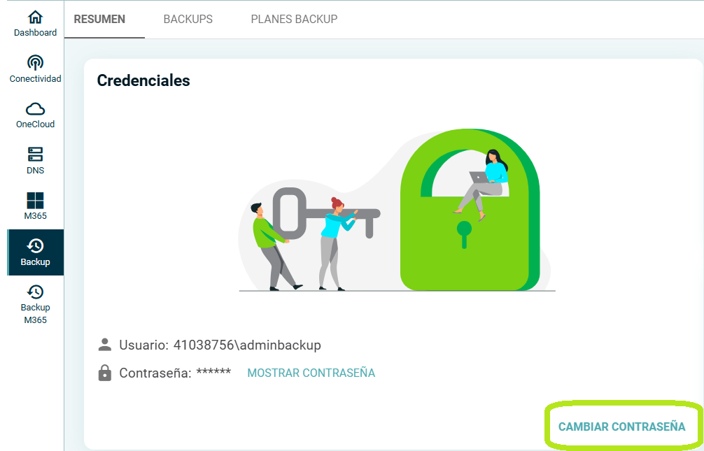 Ver y cambiar la contraseña de Cloud Backup 02.png